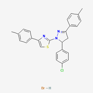 2-[3-(4-Chlorophenyl)-5-(4-methylphenyl)-3,4-dihydropyrazol-2-yl]-4-(4-methylphenyl)-1,3-thiazole;hydrobromide