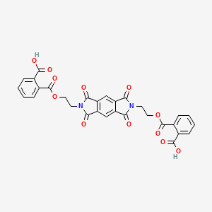 molecular formula C30H20N2O12 B1657079 2-[2-[2-[2-(2-Carboxybenzoyl)oxyethyl]-1,3,5,7-tetraoxopyrrolo[3,4-f]isoindol-6-yl]ethoxycarbonyl]benzoic acid CAS No. 5537-42-8