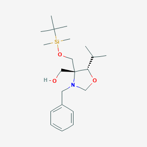 molecular formula C₂₁H₃₇NO₃Si B016571 (4R,5S)-N-苄基-4-(叔丁基二甲基甲硅烷基甲氧基甲基)-4-羟甲基-5-异丙氧基恶唑烷 CAS No. 145452-01-3