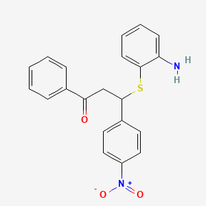 3-(2-Aminophenyl)sulfanyl-3-(4-nitrophenyl)-1-phenylpropan-1-one