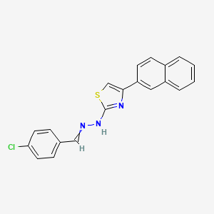 N-[(4-chlorophenyl)methylideneamino]-4-naphthalen-2-yl-1,3-thiazol-2-amine