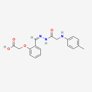 2-[2-[(Z)-[[2-(4-methylanilino)acetyl]hydrazinylidene]methyl]phenoxy]acetic acid