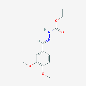 molecular formula C12H16N2O4 B1657121 ethyl N-[(E)-(3,4-dimethoxyphenyl)methylideneamino]carbamate CAS No. 55508-74-2