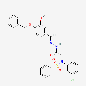 molecular formula C30H28ClN3O5S B1657128 2-[N-(benzenesulfonyl)-3-chloroanilino]-N-[(E)-(3-ethoxy-4-phenylmethoxyphenyl)methylideneamino]acetamide CAS No. 5552-93-2