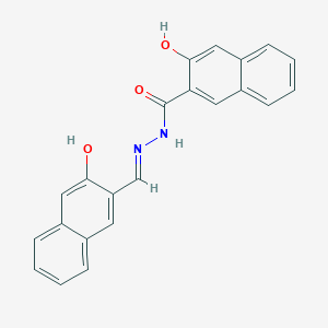 molecular formula C22H16N2O3 B1657130 3-Hydroxy-N-[(E)-(3-hydroxynaphthalen-2-yl)methylideneamino]naphthalene-2-carboxamide CAS No. 5553-46-8