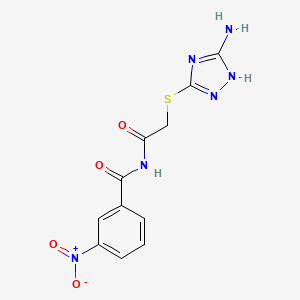 molecular formula C11H10N6O4S B1657131 N-[2-[(5-amino-1H-1,2,4-triazol-3-yl)sulfanyl]acetyl]-3-nitrobenzamide CAS No. 5553-61-7