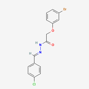 molecular formula C15H12BrClN2O2 B1657135 2-(3-bromophenoxy)-N-[(E)-(4-chlorophenyl)methylideneamino]acetamide CAS No. 5554-51-8