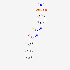 molecular formula C17H17N3O3S2 B1657137 (E)-3-(4-methylphenyl)-N-[(4-sulfamoylphenyl)carbamothioyl]prop-2-enamide CAS No. 5554-57-4