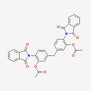 molecular formula C33H22N2O8 B1657138 [5-[[3-Acetyloxy-4-(1,3-dioxoisoindol-2-yl)phenyl]methyl]-2-(1,3-dioxoisoindol-2-yl)phenyl] acetate CAS No. 5554-67-6