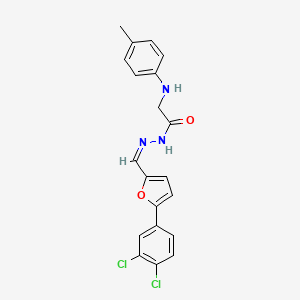 molecular formula C20H17Cl2N3O2 B1657140 N-[(Z)-[5-(3,4-dichlorophenyl)furan-2-yl]methylideneamino]-2-(4-methylanilino)acetamide CAS No. 5555-56-6