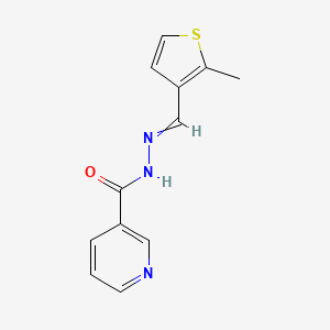molecular formula C12H11N3OS B1657141 N-[(2-methylthiophen-3-yl)methylideneamino]pyridine-3-carboxamide CAS No. 5555-81-7