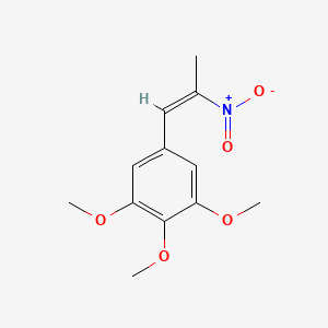 molecular formula C12H15NO5 B1657146 Benzene, 1,2,3-trimethoxy-5-(2-nitropropenyl)- CAS No. 5556-76-3