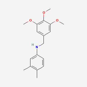 molecular formula C18H23NO3 B1657150 3,4-dimethyl-N-(3,4,5-trimethoxybenzyl)aniline CAS No. 5557-60-8