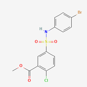molecular formula C14H11BrClNO4S B1657153 Methyl 5-[(4-bromophenyl)sulfamoyl]-2-chlorobenzoate CAS No. 5558-44-1
