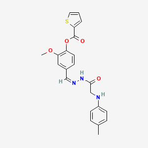molecular formula C22H21N3O4S B1657154 [2-methoxy-4-[(Z)-[[2-(4-methylanilino)acetyl]hydrazinylidene]methyl]phenyl] thiophene-2-carboxylate CAS No. 5559-21-7