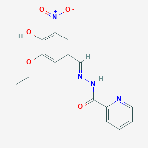 N-[(E)-(3-Ethoxy-4-hydroxy-5-nitrophenyl)methylideneamino]pyridine-2-carboxamide