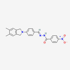 N-[(E)-[4-(5,6-dimethyl-1,3-dihydroisoindol-2-yl)phenyl]methylideneamino]-4-nitrobenzamide