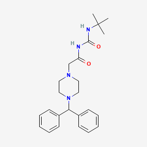 molecular formula C24H32N4O2 B1657166 2-(4-benzhydrylpiperazin-1-yl)-N-(tert-butylcarbamoyl)acetamide CAS No. 5562-27-6