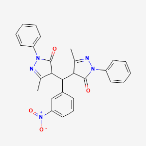 B1657167 5-methyl-4-[(3-methyl-5-oxo-1-phenyl-4H-pyrazol-4-yl)-(3-nitrophenyl)methyl]-2-phenyl-4H-pyrazol-3-one CAS No. 5562-54-9