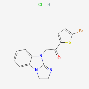 molecular formula C15H13BrClN3OS B1657174 1-(5-Bromothiophen-2-yl)-2-(1,2-dihydroimidazo[1,2-a]benzimidazol-4-yl)ethanone;hydrochloride CAS No. 5564-52-3