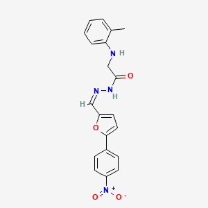 molecular formula C20H18N4O4 B1657175 2-(2-methylanilino)-N-[(Z)-[5-(4-nitrophenyl)furan-2-yl]methylideneamino]acetamide CAS No. 5564-86-3