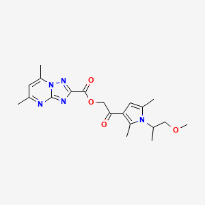 molecular formula C20H25N5O4 B1657177 [2-[1-(1-Methoxypropan-2-yl)-2,5-dimethylpyrrol-3-yl]-2-oxoethyl] 5,7-dimethyl-[1,2,4]triazolo[1,5-a]pyrimidine-2-carboxylate CAS No. 5565-54-8