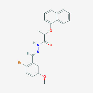 molecular formula C21H19BrN2O3 B1657179 N-[(2-bromo-5-methoxy-phenyl)methylideneamino]-2-naphthalen-1-yloxy-propanamide CAS No. 5566-05-2