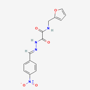 molecular formula C14H12N4O5 B1657181 N-(furan-2-ylmethyl)-N'-[(E)-(4-nitrophenyl)methylideneamino]oxamide CAS No. 5566-09-6
