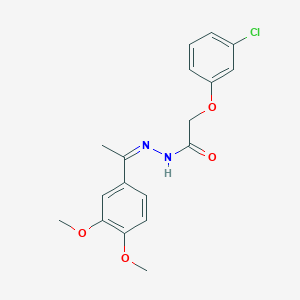 molecular formula C18H19ClN2O4 B1657184 2-(3-chlorophenoxy)-N-[(Z)-1-(3,4-dimethoxyphenyl)ethylideneamino]acetamide CAS No. 5567-29-3