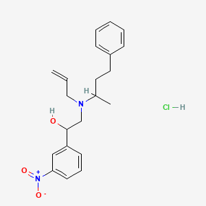 molecular formula C21H27ClN2O3 B1657187 2-[Allyl-(1-methyl-3-phenyl-propyl)-amino]-1-(3-nitro-phenyl)-ethanol CAS No. 5567-56-6