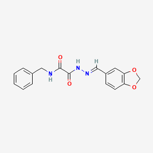 molecular formula C17H15N3O4 B1657191 N'-[(E)-1,3-benzodioxol-5-ylmethylideneamino]-N-benzyloxamide CAS No. 5568-76-3