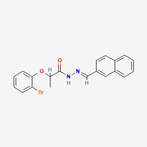 molecular formula C20H17BrN2O2 B1657192 2-(2-bromophenoxy)-N-[(E)-naphthalen-2-ylmethylideneamino]propanamide CAS No. 5568-80-9