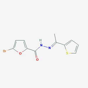 molecular formula C11H9BrN2O2S B1657193 5-bromo-N-[(E)-1-thiophen-2-ylethylideneamino]furan-2-carboxamide CAS No. 5569-10-8