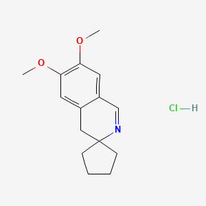 molecular formula C15H20ClNO2 B1657195 6,7-dimethoxyspiro[4H-isoquinoline-3,1'-cyclopentane];hydrochloride CAS No. 5569-71-1