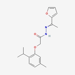 molecular formula C18H22N2O3 B1657207 N-[1-(2-Furyl)ethylideneamino]-2-(5-methyl-2-propan-2-YL-phenoxy)acetamide CAS No. 5572-13-4