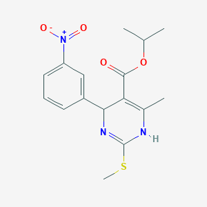 molecular formula C16H19N3O4S B1657211 Propan-2-yl 6-methyl-2-methylsulfanyl-4-(3-nitrophenyl)-1,4-dihydropyrimidine-5-carboxylate CAS No. 5573-19-3