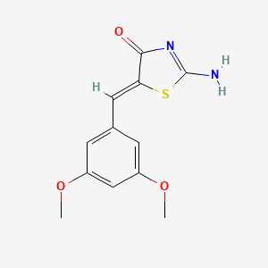 molecular formula C12H12N2O3S B1657214 5-(3,5-Dimethoxy-benzylidene)-2-imino-thiazolidin-4-one CAS No. 5573-59-1