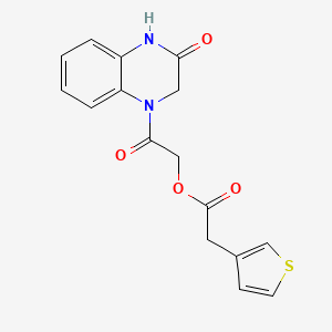 [2-Oxo-2-(3-oxo-2,4-dihydroquinoxalin-1-yl)ethyl] 2-thiophen-3-ylacetate