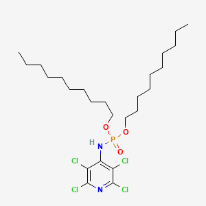 molecular formula C25H43Cl4N2O3P B1657216 Phosphoramidic acid, (2,3,5,6-tetrachloro-4-pyridinyl)-, didecyl ester CAS No. 55733-28-3