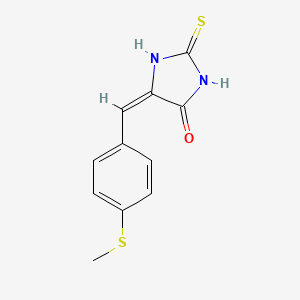 molecular formula C11H10N2OS2 B1657225 (5E)-5-[4-(methylthio)benzylidene]-2-thioxoimidazolidin-4-one CAS No. 5577-66-2