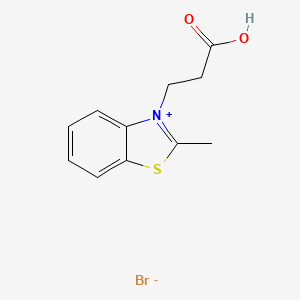 molecular formula C11H12BrNO2S B1657226 Benzothiazolium, 3-(2-carboxyethyl)-2-methyl-, bromide CAS No. 55775-26-3