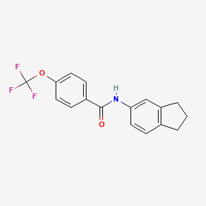 molecular formula C17H14F3NO2 B1657231 N-(2,3-dihydro-1H-inden-5-yl)-4-(trifluoromethoxy)benzamide CAS No. 5579-42-0