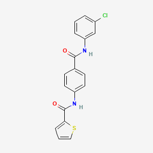 molecular formula C18H13ClN2O2S B1657232 N-[4-[(3-chlorophenyl)carbamoyl]phenyl]thiophene-2-carboxamide CAS No. 5579-97-5