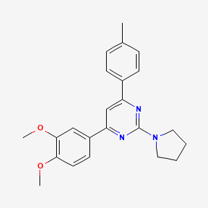 molecular formula C23H25N3O2 B1657235 4-(3,4-Dimethoxyphenyl)-6-(4-methylphenyl)-2-pyrrolidin-1-ylpyrimidine CAS No. 5581-39-5