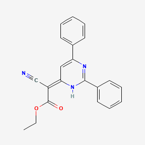 molecular formula C21H17N3O2 B1657236 ethyl (2Z)-2-cyano-2-(2,4-diphenyl-1H-pyrimidin-6-ylidene)acetate CAS No. 5581-92-0