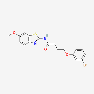 molecular formula C18H17BrN2O3S B1657254 4-(3-bromophenoxy)-N-(6-methoxy-1,3-benzothiazol-2-yl)butanamide CAS No. 5589-25-3