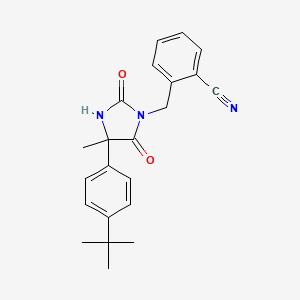 molecular formula C22H23N3O2 B1657259 2-[[4-(4-Tert-butylphenyl)-4-methyl-2,5-dioxoimidazolidin-1-yl]methyl]benzonitrile CAS No. 5592-98-3
