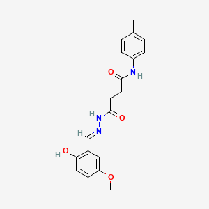 molecular formula C19H21N3O4 B1657263 4-[(2E)-2-(2-hydroxy-5-methoxybenzylidene)hydrazino]-N-(4-methylphenyl)-4-oxobutanamide CAS No. 5595-41-5