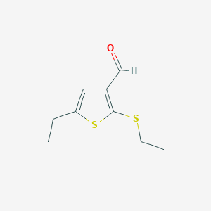 molecular formula C9H12OS2 B1657270 5-Ethyl-2-(ethylthio)thiophene-3-carbaldehyde CAS No. 5600-33-9