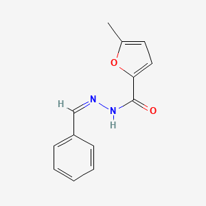 molecular formula C13H12N2O2 B1657271 N-[(Z)-benzylideneamino]-5-methylfuran-2-carboxamide CAS No. 5600-79-3